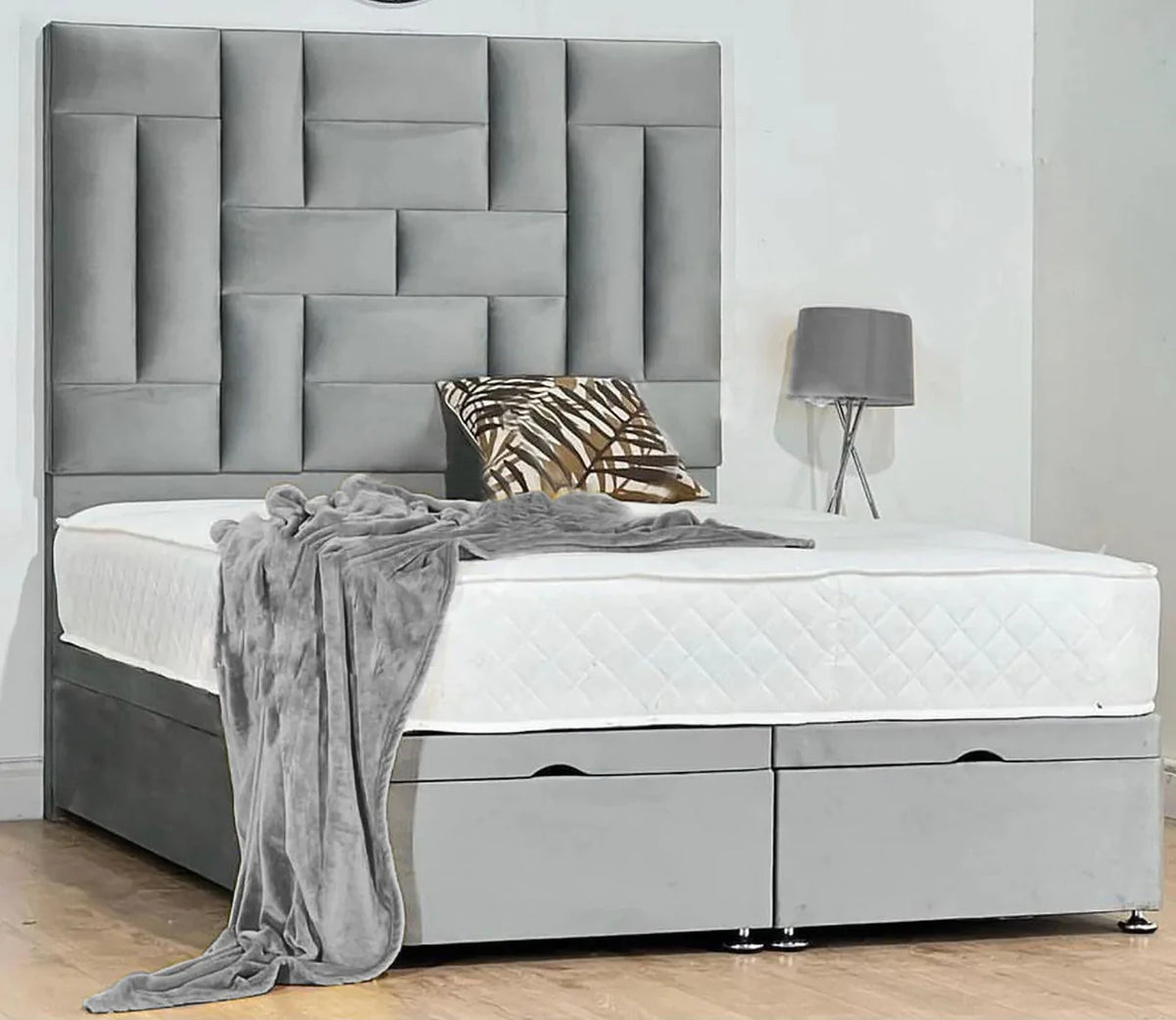 Leilani Ottoman Plush Velvet Bedframe — Celebrity Interiors