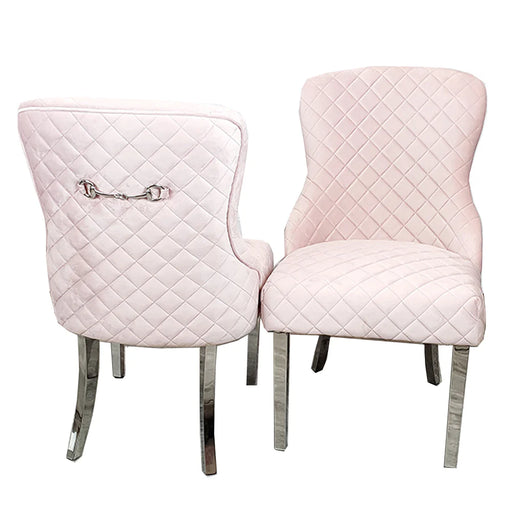 Kate Dining Chair With Chrome Clasp & Quilted Back