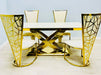 Elina Cream & Gold Dining Table + Vienna Cream & Gold Dining Chairs