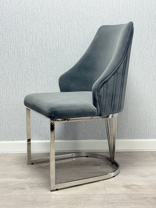 Lasco Plush Velvet Dining Chairs - Available In 3 Colours - Set Of 2