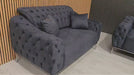 Monalisa 3+2 Plush Velvet Sofa Steel & Chrome