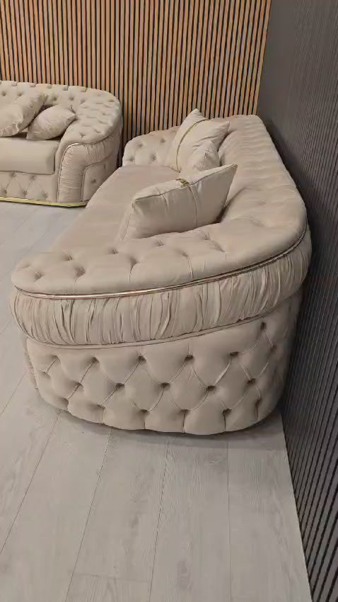 Ambassador 3 Seater In Champagne & Gold