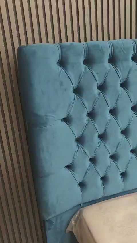 Artemest Divan Ottoman Bedframe In Teal Velvet Without Mattress