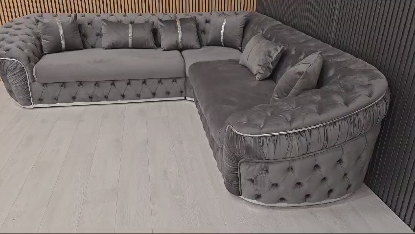 Ambassador corner in 270x270cm in Grey and Chrome