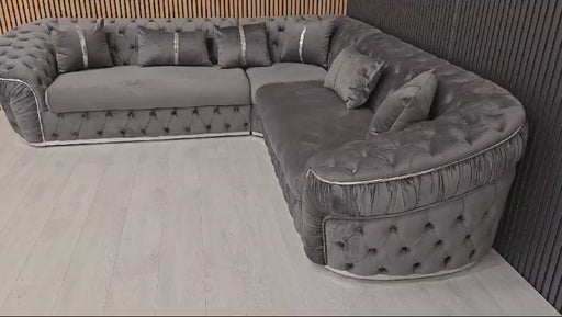 Ambassador corner in 270x270cm in Grey and Chrome