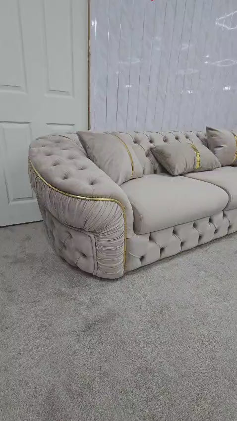 Ambassador corner in 270x270cm in Beige and Gold