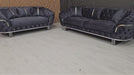Bvlgari Special 3+2 Sofa Anthracite Grey & Chrome