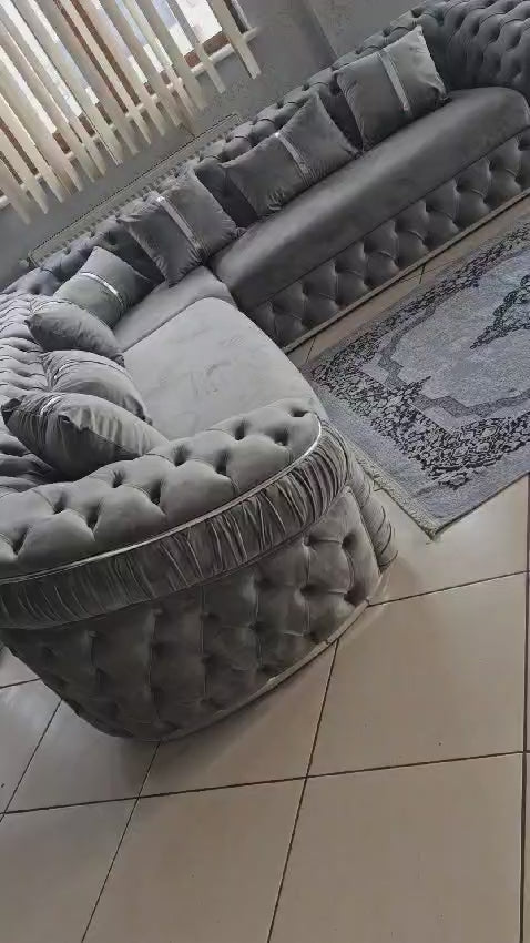 Ambassador corner in 270x270cm in Grey and Chrome