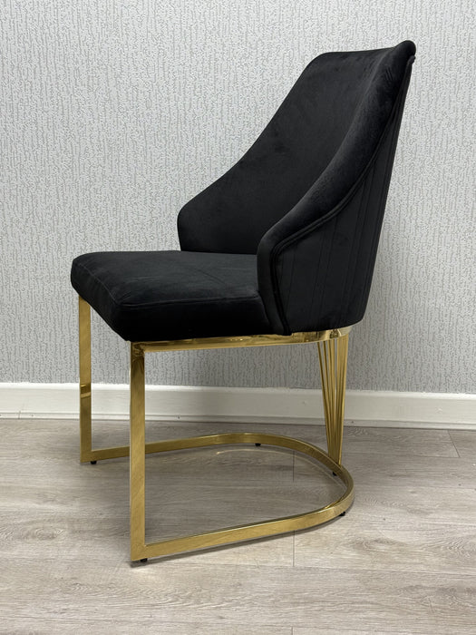 Lasco Plush Velvet Dining Chairs - Available In 3 Colours - Set Of 2