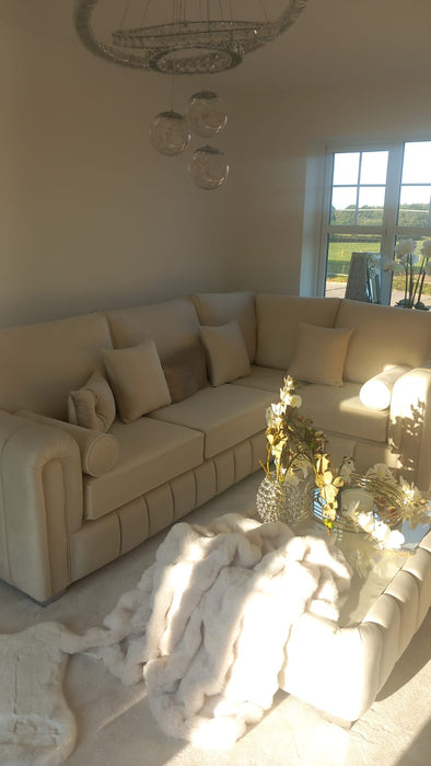 Louisiana premium plush velvet corner sofa range