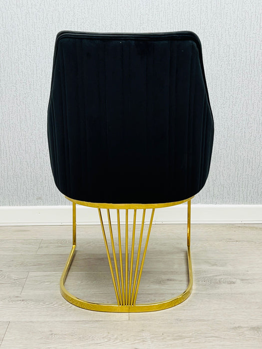 Lasco Plush Velvet Dining Chairs - Available In 3 Colours - Set Of 2
