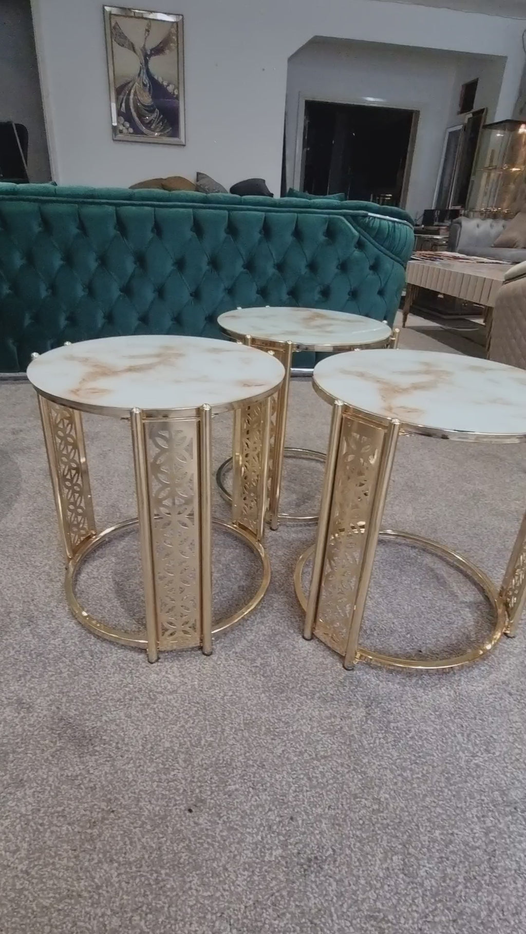 RONA NEST OF TABLES 3 - CREAM AND GOLD