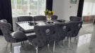 Valentino bar stool- plush velvet - lion knocker