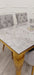 Louis Dining Table Gold with Glass/Sintered Stone Top