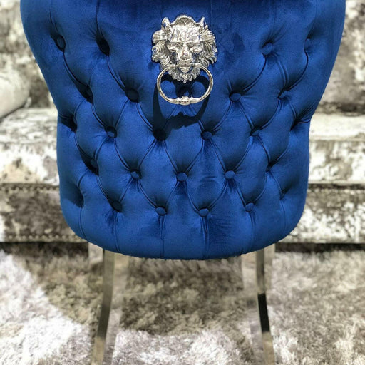 Valentino Navy velvet dining chair