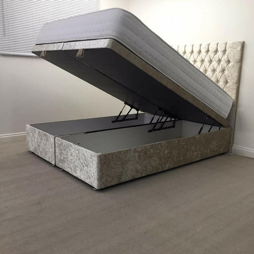 Monte Carlo Divan Ottoman Bed in Crushed Velvet