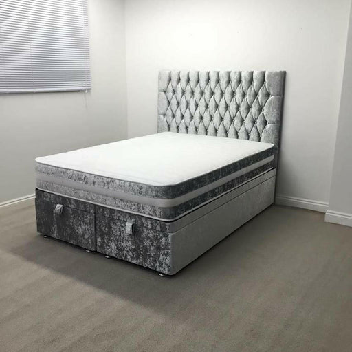 Monte Carlo Divan Ottoman Bed in Crushed Velvet