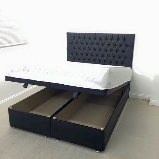 Monte Carlo Divan Ottoman Bed in Crushed Velvet