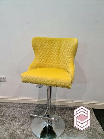 Valentino Barstool - Mustard Plush Velvet
