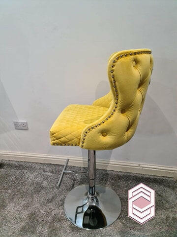 Valentino Barstool - Mustard Plush Velvet