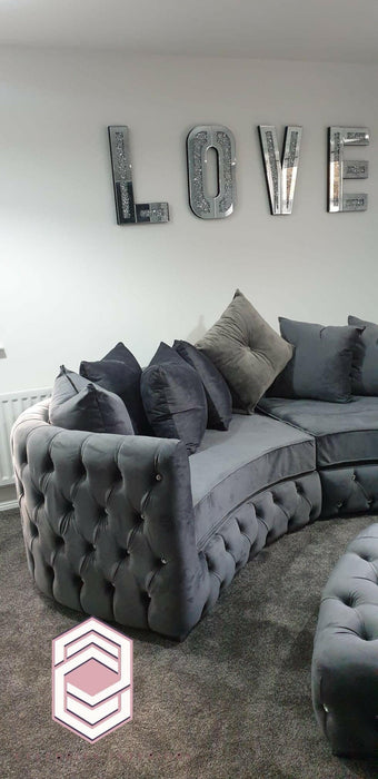 Curved velvet royal Bohemia sofa
