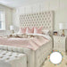 MILA KINGSIZE CREAM PLUSH VELVET BEDFRAME - SALE