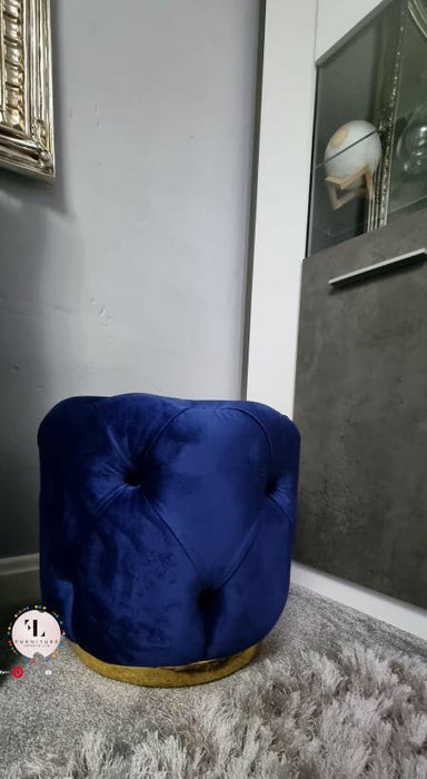 Khalifah Round Luxury Velvet Stools - Available In Many Colours