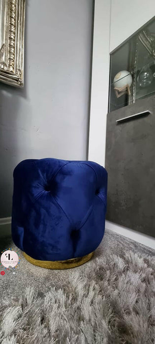 Khalifah Round Luxury Velvet Stools - Available In Many Colours
