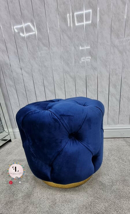 Khalifah Round Luxury Velvet Stools - Available In Many Colours