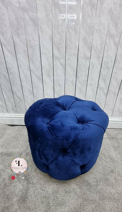 Khalifah Round Luxury Velvet Stools - Available In Many Colours