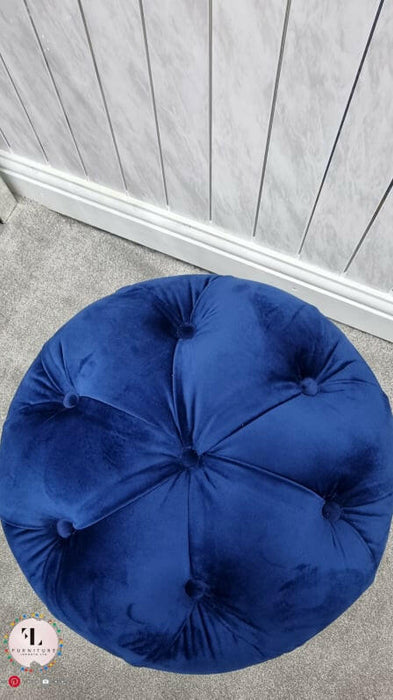 Khalifah Round Luxury Velvet Stools - Available In Many Colours
