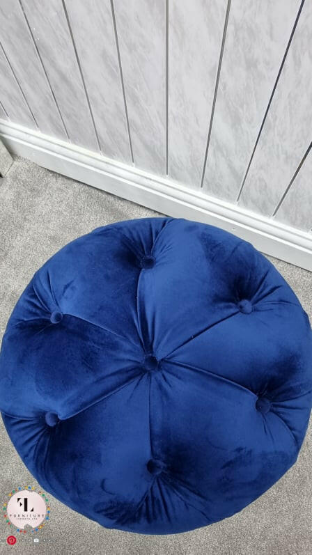 Khalifah Round Luxury Velvet Stools - Available In Many Colours