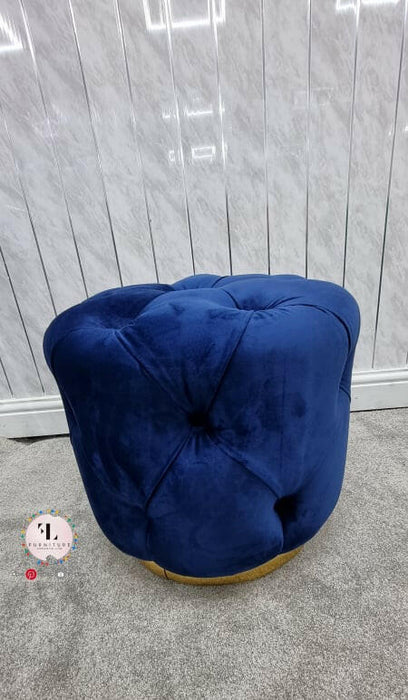 Khalifah Round Luxury Velvet Stools - Available In Many Colours