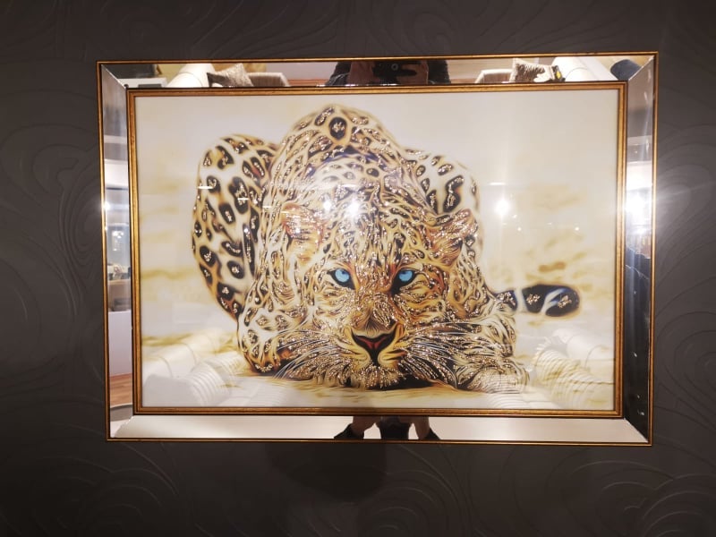 3D Glitter Wall art Leopard