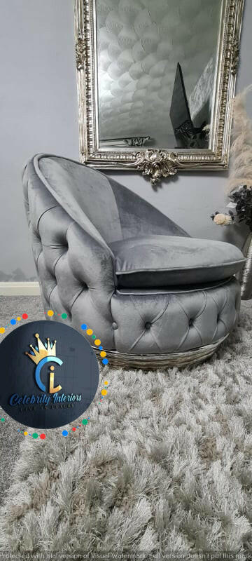 Bvlgari Chair In Grey And Chrome Chrometrimsofa goldtrimsofa velvetsofa dubaisofacollection plushvelvetsofas luxurysofa uniquesofas furniture sofas sofa cornersofa 3+2sofa homedecor design interiordesign livingroom home furnituredesigns love bespoke bespokesofas