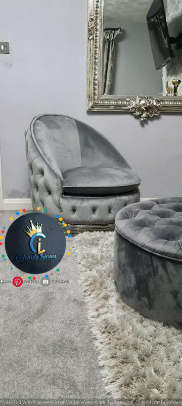 Bvlgari Berjer Sofa In Grey And Chrome Chrometrimsofa goldtrimsofa velvetsofa dubaisofacollection plushvelvetsofas luxurysofa uniquesofas furniture sofas sofa cornersofa 3+2sofa homedecor design interiordesign livingroom home furnituredesigns love bespoke bespokesofas