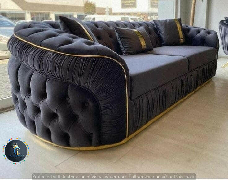 Chrometrimsofa goldtrimsofa velvetsofa dubaisofacollection plushvelvetsofas luxurysofa uniquesofas furniture sofas sofa cornersofa 3+2sofa homedecor design interiordesign livingroom home furnituredesigns love bespoke bespokesofas