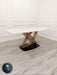 Orion Gold 1.8 Polar White Sintered Stone Top + Sienna Dining Chairs