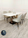Orion Gold 1.8 Polar White Sintered Stone Top + Sienna Dining Chairs
