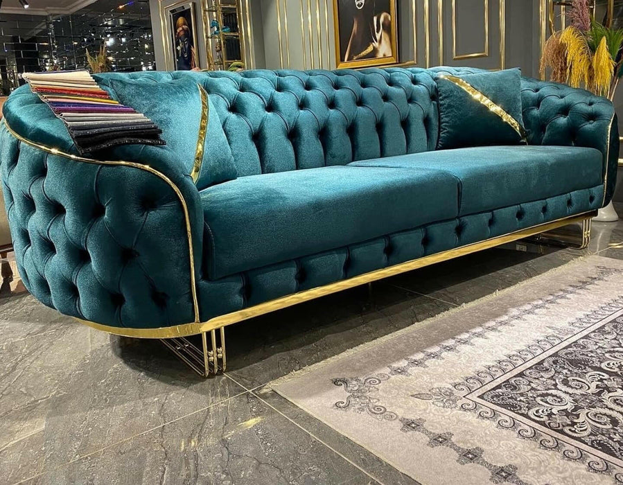 Khalifah Special Sofa 3 Seater Chrometrimsofa goldtrimsofa velvetsofa dubaisofacollection plushvelvetsofas luxurysofa uniquesofas furniture sofas sofa cornersofa 3+2sofa homedecor design interiordesign livingroom home furnituredesigns love bespoke bespokesofas