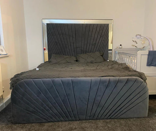 Nova Mirrored Bed In Plush Velvet