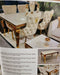 Sofia Cream & Gold Marble Table + Victoria Dining Chairs