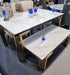 Sorrento Sintered Stone Rectangle Dining Table + Victoria Velvet Dining Chairs