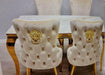 Sofia Cream & Gold Ceramic Table + Victoria Dining Chairs