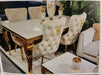 Sofia Cream & Gold Marble Table + Victoria Dining Chairs