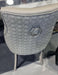 Lexi Dining Chair Grey Pu Leather & Chrome Detailing