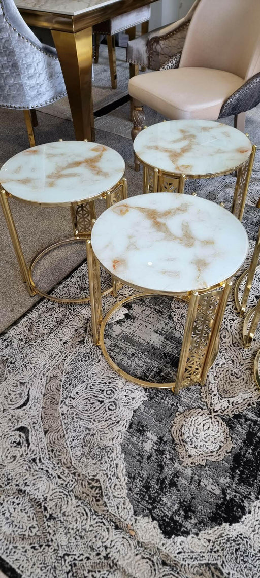 RONA NEST OF TABLES 3 - CREAM AND GOLD