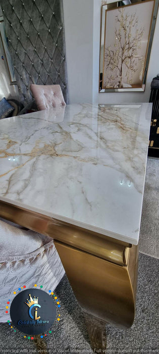 Lewis Gold Ceramic 1.5m Dining Table