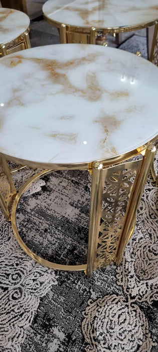 RONA NEST OF TABLES 3 - CREAM AND GOLD