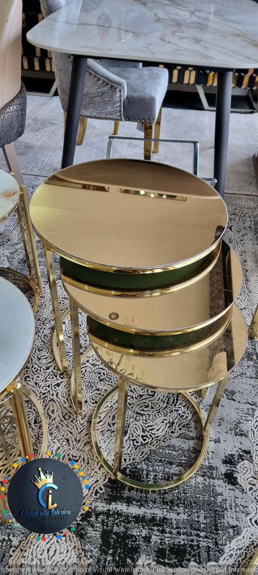 Nestof3 bronze gold tables sidetable goldtable livingroom furniture homedecor homeowner house nest 